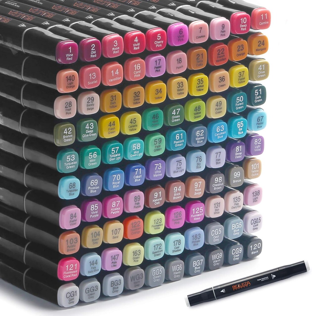 100 Colors Alcohol Markers Dual Tips Permanent Art Marker Pen for Kids & Adult